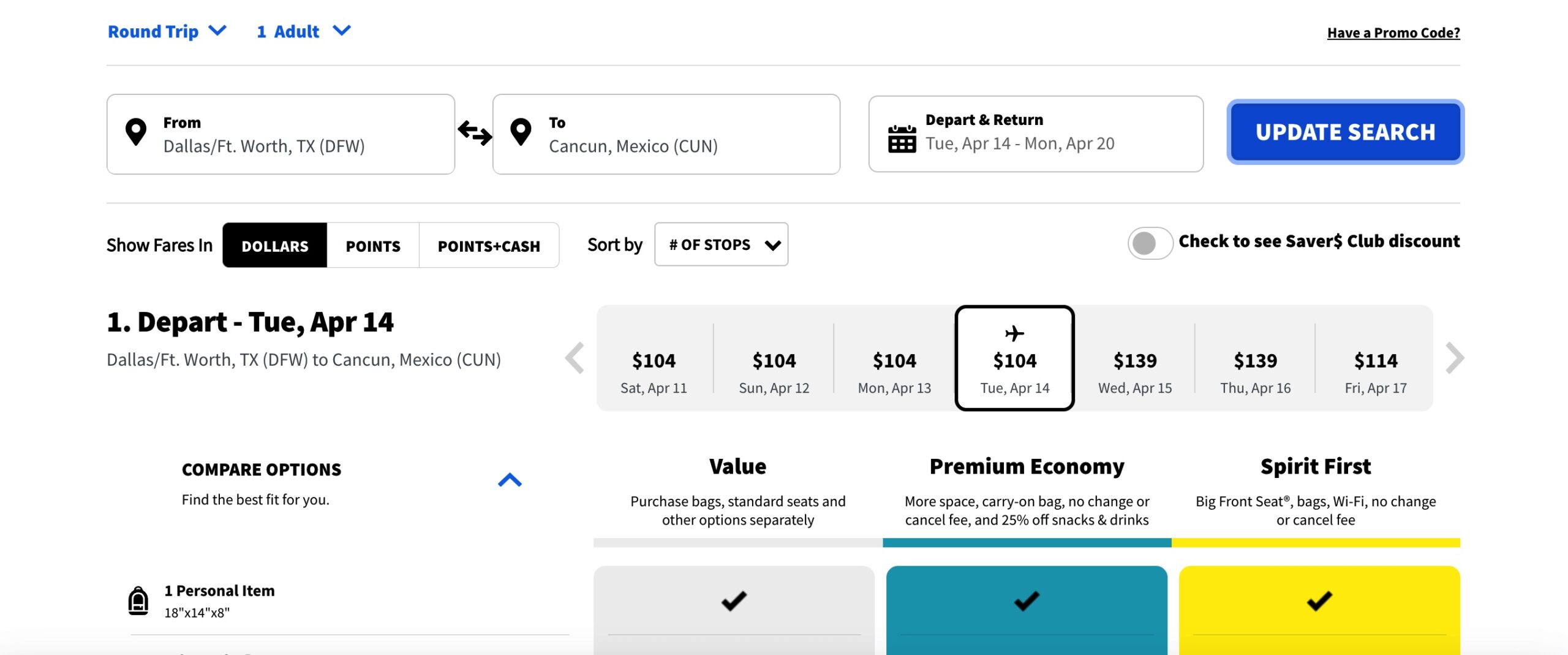 bare-fare spirit airlines
