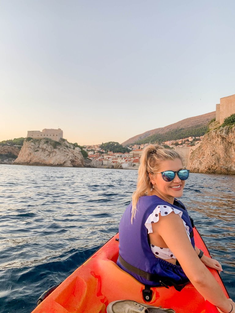 sunset kayak in dubrovnik, croatia