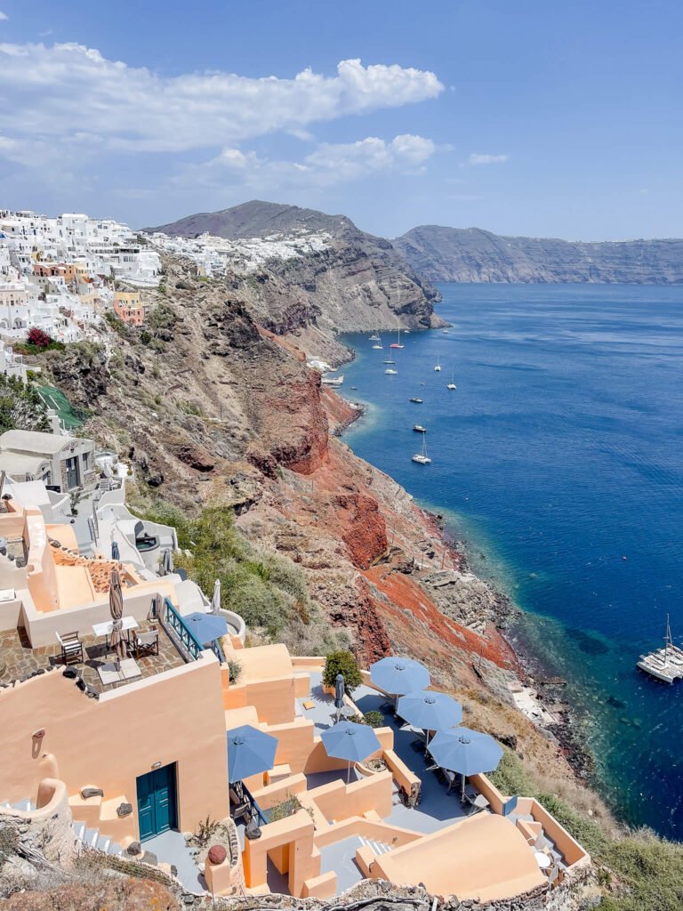 oia, santorini, catamaran