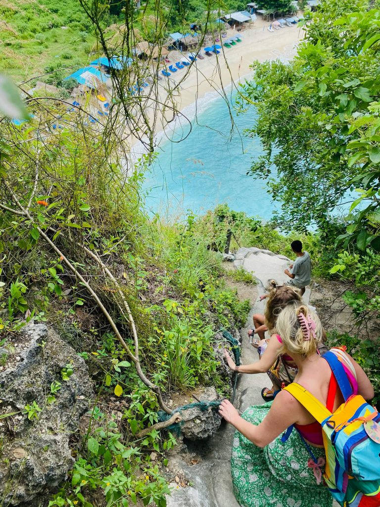 stairs to atuh beach, nusa penida beaches