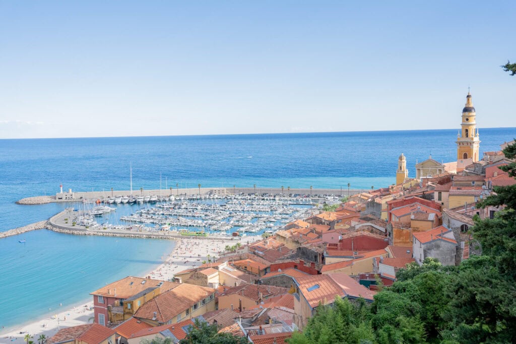 view from menton cemetery, Cimetière du Vieux Château