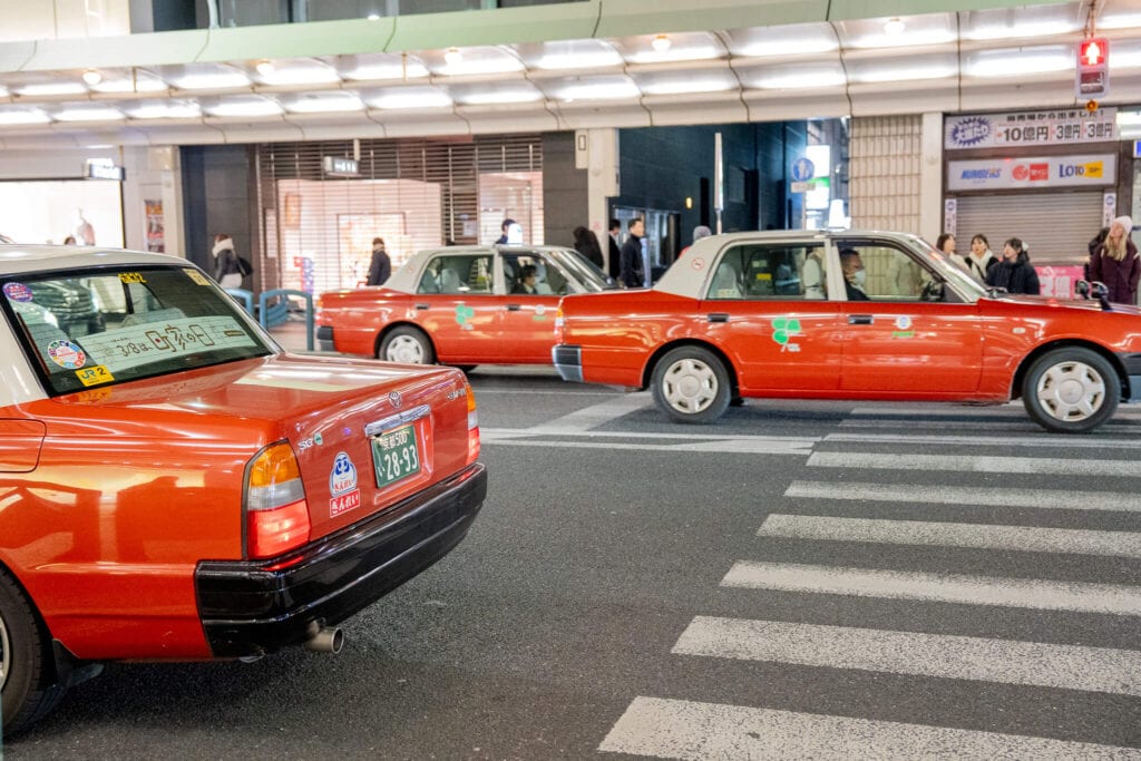 taxis of kyoto, japan