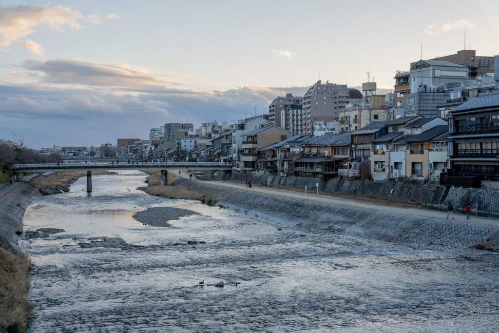 view from Shijō Bridge, kyoto, japan