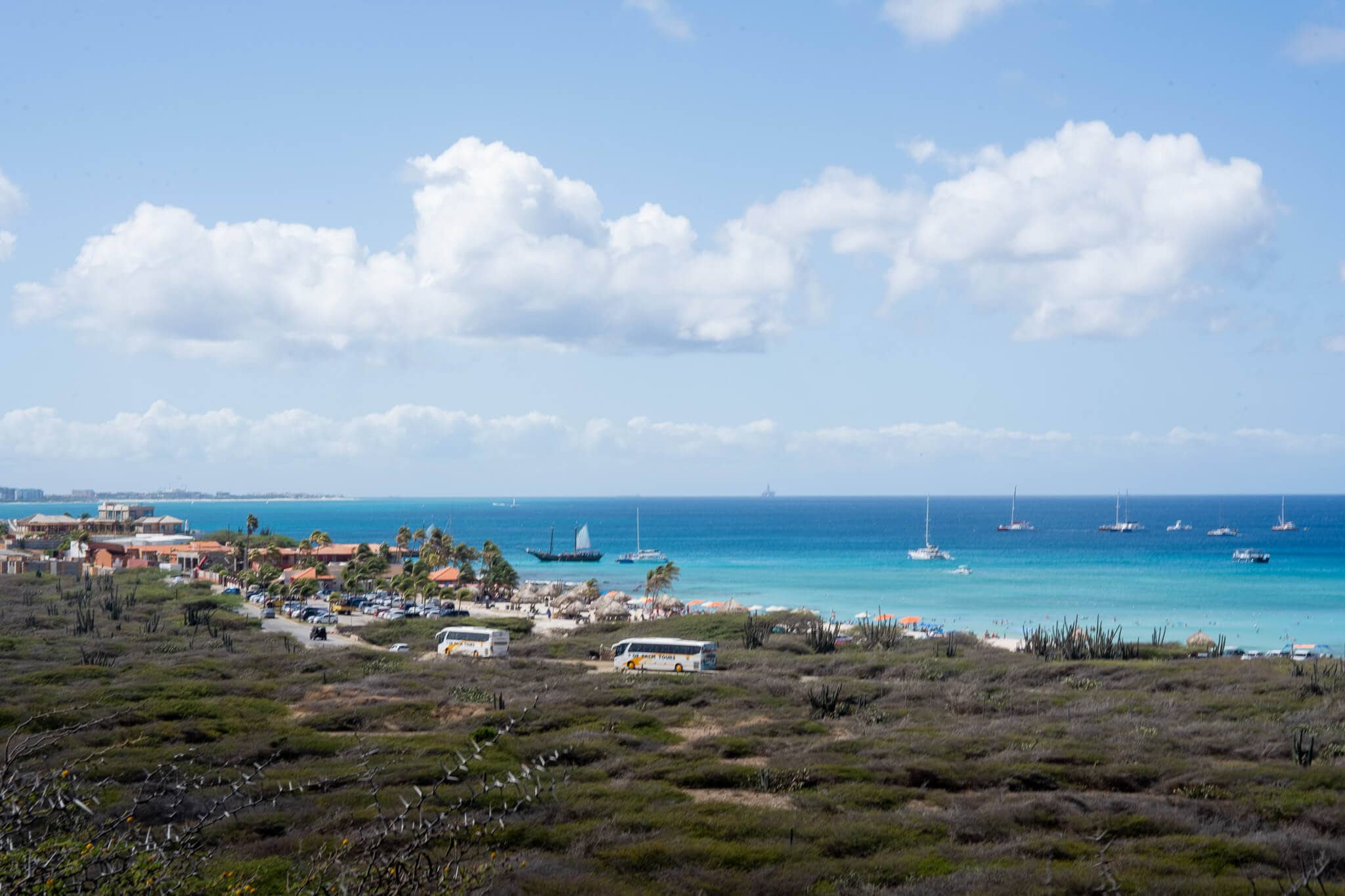 view from the california lighthouse, aruba