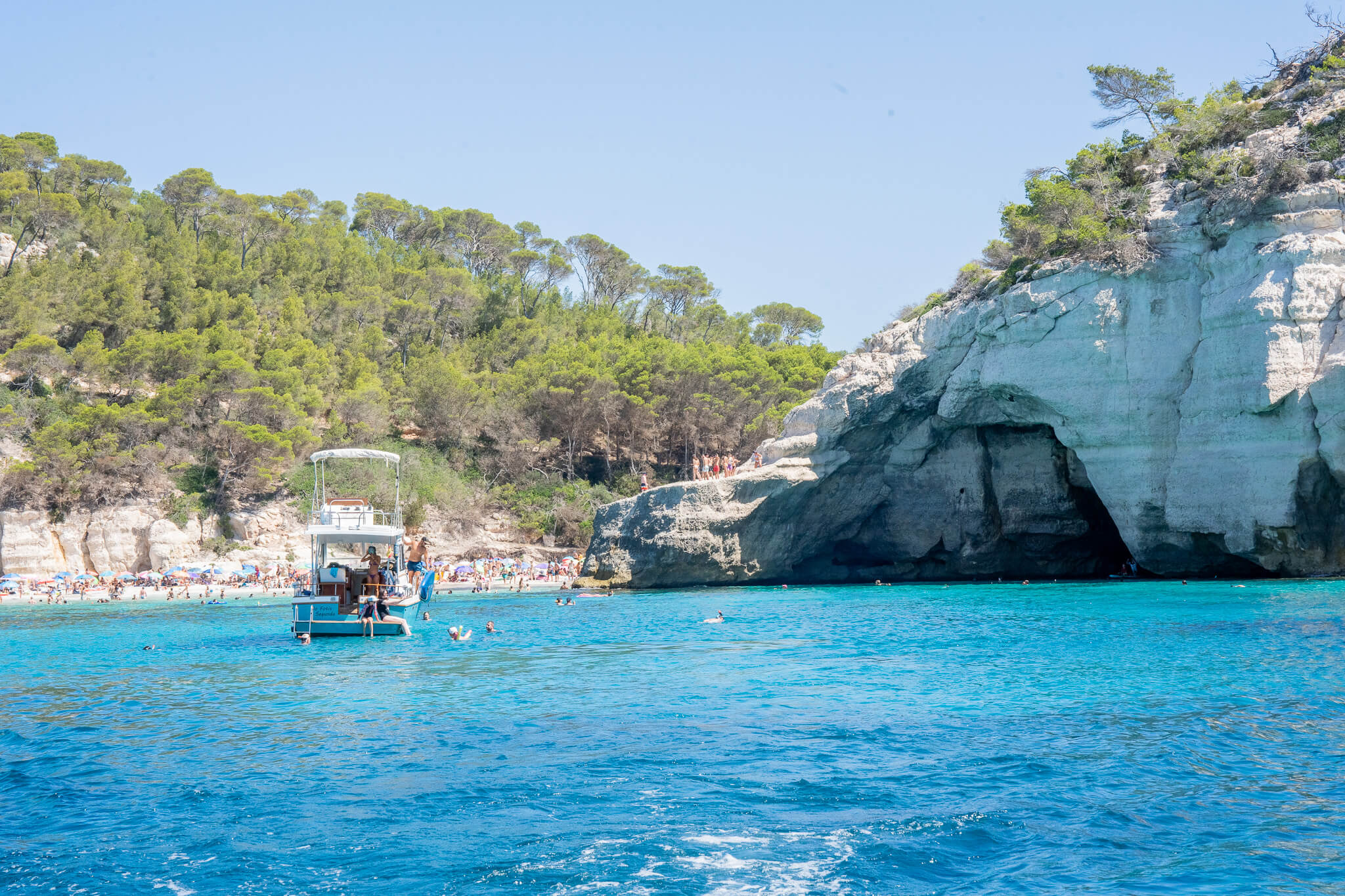 Cliff Jumping at Cala Mitjana, menorca