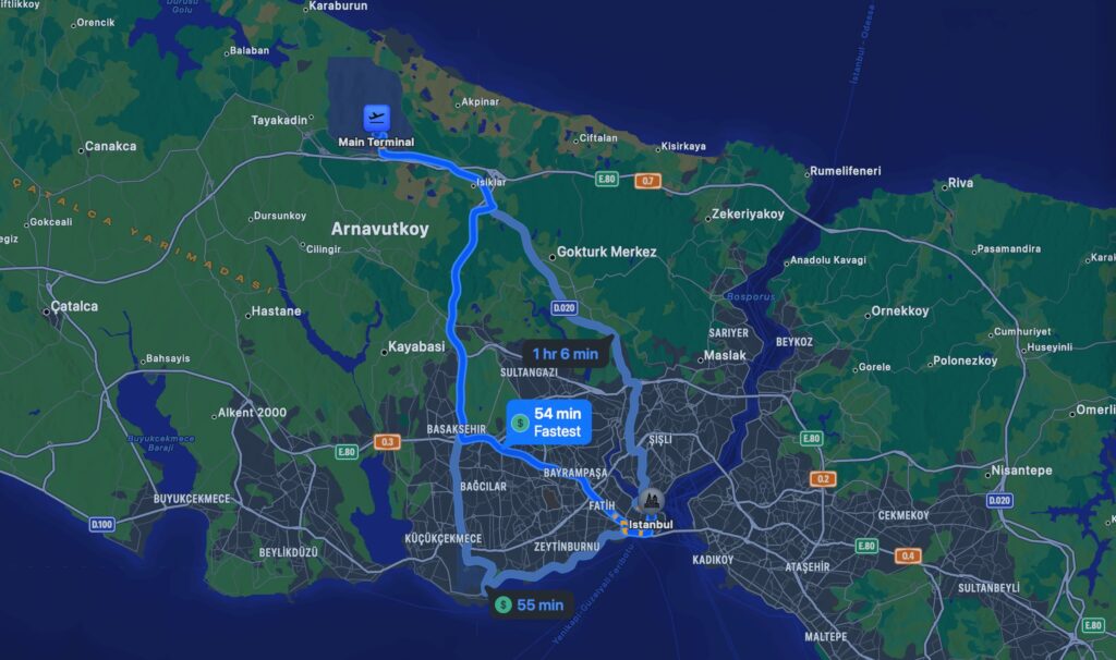 istanbul airport to city center