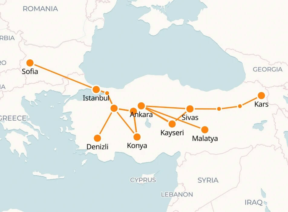 map of turkeys high speed train routes