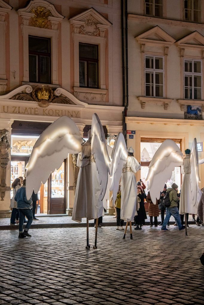 Parade of Angels in Prague at Christmas
