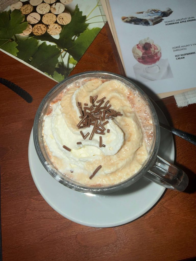 hot chocolate on vltava river cruise, prague